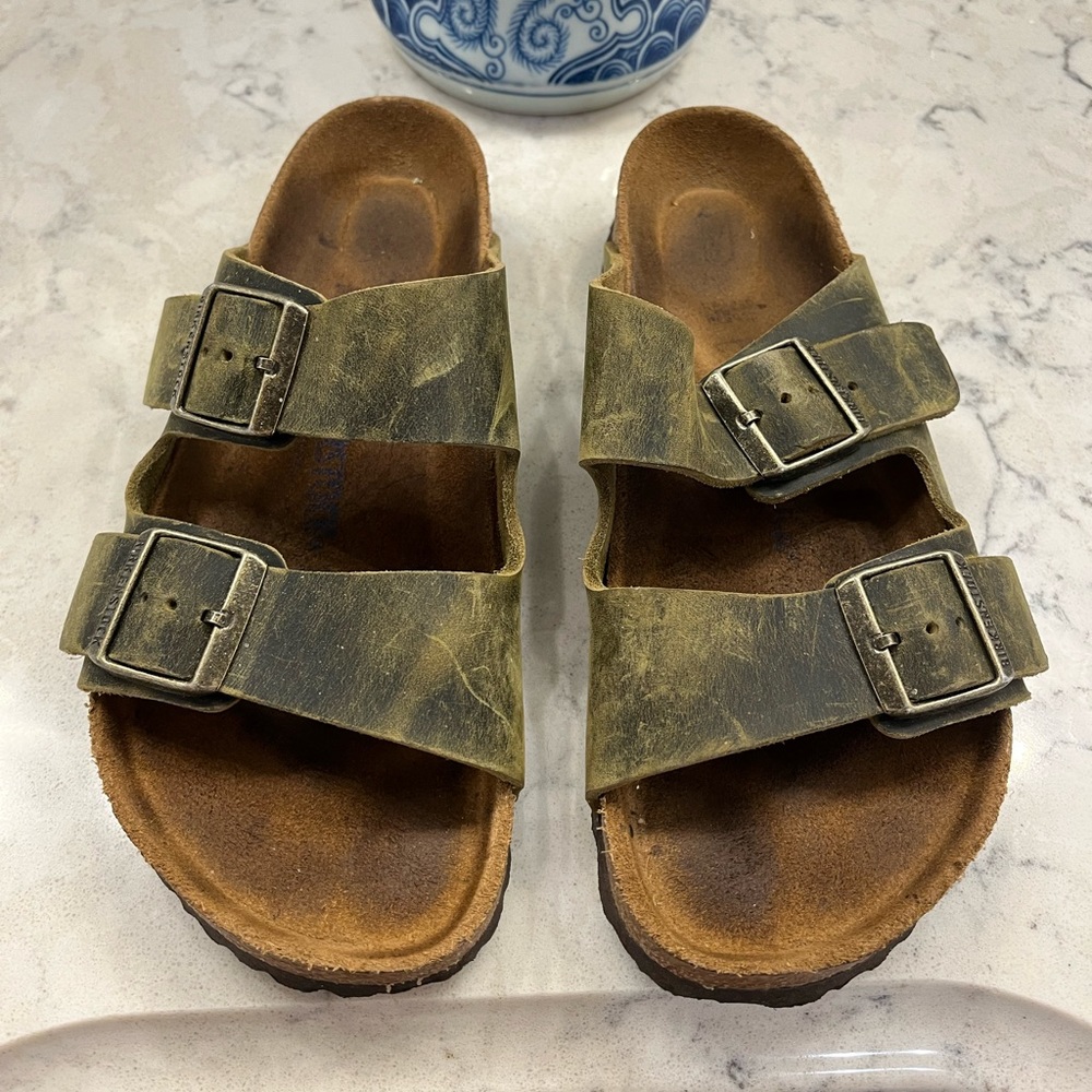Women’s Birkenstock green leather